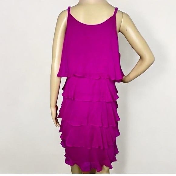 Robbie Bee Dresses & Skirts - NWT Fuchsia Silk Cocktail Dress Beaded Size 6 Homecoming Dress Semiformal Mini
